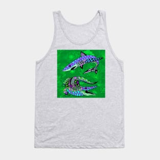 the king shark and the king gator in mandala pattern jungle Tank Top